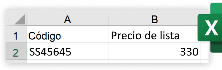 Referencia de precio de lista
